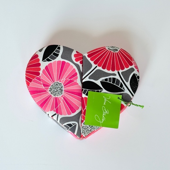 Vera Bradley Other - NWT Vera Bradley Pink and Gray Floral Heart Shaped Jewelry Box